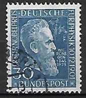 ALLEMAGNE   -   1951 .  Y&T N° 33 Oblitéré.  Cote 30 Euros.  Nobel De Physique, W.C. Rontgen. - Gebraucht