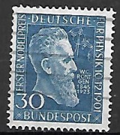 ALLEMAGNE   -   1951 .  Y&T N° 33 Oblitéré.  Cote 30 Euros.  Nobel De Physique, W.C. Rontgen. - Gebraucht