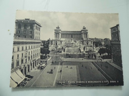 Cartolina Viaggiata "ROMA  Piazza Venezia E Monumento A  Vittorio Emanuele II" 1952 - Altare Della Patria