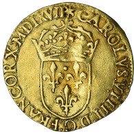 Monnaie, France, Charles IX, Écu D'or Au Soleil, 1567, La Rochelle, TTB, Or - 1560-1574 Carlos IX