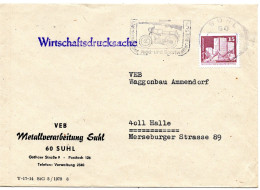 59124 - DDR - 1981 - 15Pfg Kl Bauten EF A WirtschDrucksBf SUHL - KLEINKRAFTRAEDER ... -> Halle - Moto