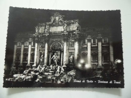 Cartolina Viaggiata "ROMA DI NOTTE Fontana Di Trevi" 1949 - Fontana Di Trevi