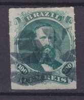 Brazil 1876 Mi. 34, 100 R. Kaiser Pedro II. Mit Dunkelm Vollbart 'Killer' IMPERF. - Oblitérés