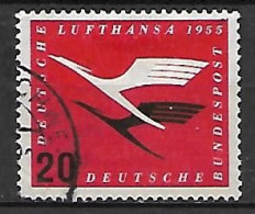 ALLEMAGNE   -   1955 .  Y&T N° 84 Oblitéré.  Lufthansa  /  Avion - Gebraucht