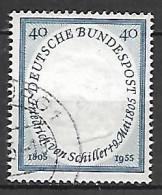 ALLEMAGNE   -   1955 .  Y&T N° 86 Oblitéré.   Schiller, Poète. - Gebraucht