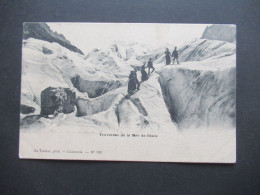AK Frankreich Um 1910 Motiv / Thematik Bergsteigen Traversée De La Mer De Glace Phot. Gs Tairraz Chamonix No 522 - Climbing