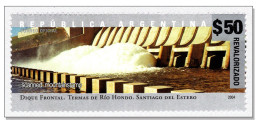 Argentina 2018 (B14) 2004 Surcharged Ovpt Staudamm An Den Thermen Des Río Dulce Powerplant Barrage Dam Diga MNH ** - Nuevos