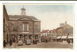 Photochrom Colour Postcard, Buckinghamshire, High Wycombe, Guildhall, Policeman, Car, Street, Road. - Buckinghamshire