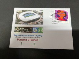 2-8-2023 (1 T 19) FIFA Women's Football World Cup Match 43 ($1.20 Sydney Stamp) Panama (3) V France (6) - Autres & Non Classés