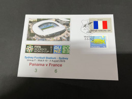 2-8-2023 (1 T 19) FIFA Women's Football World Cup Match 43 (France Flag Stamp) Panama (3) V France (6) - Andere & Zonder Classificatie