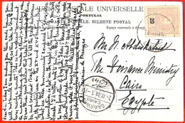 Aa1836 - PORTUGAL - Postal History - POSTCARD To EGYPT Cairo 1908 - Covers & Documents