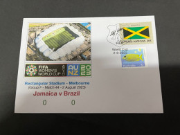 2-8-2023 (1 T 19) FIFA Women's Football World Cup Match 44 (Jamaica Flag Stamp) Jamaica (0) V Brazil (0) - Andere & Zonder Classificatie