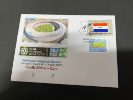 2-8-2023 (1 T 19) FIFA Women's Football World Cup Match 46 (South Africa Stamp) South Africa (3) V Itay (2) - Sonstige & Ohne Zuordnung