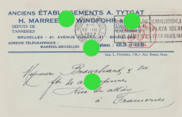 Dépots De Tanneries Marreel Windfoohr  Tytgat 1927 Avenue Fonsny Saint-Gilles à Bruxelles  Carte Correspondance - Spa