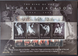 Guyana, 2009, Mi 8025-8029, Michael Jackson Memorial, 2 Sheets Of 4v, MNH - Chanteurs