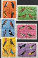 Vögel I WWF 1970 Burundi 621/644 6x4-Blocks O 12 Pirol Stelze Schwalbe Star Wiedehopf Fauna Blocs Bird Sheets S/s Africa - Used Stamps