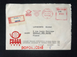 ENVELOPPE RECOMMANDEE TCHECOSLOVAQUIE / 1978 PRAHA POUR NEUILLY SUR SEINE - Cartas & Documentos