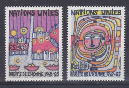 NU Genève 1983 117-18 ** Dessins De Hundertwasser Droits De L’Homme - Neufs