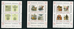 Denmark, HAFNIA 87 Stamp Exhibition; 3 Miniature Sheets, MNH (**). - Blocks & Sheetlets