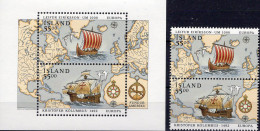 Entdeckung Amerika 1992 Island 764/5ZD+Block 13 ** 20€ Landkarte Karavelle Seefahrer Columbus Hoja Ship Se-tenants CEPT - 1992