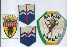 Lot 4 Patches: Gabon Et Pays Bas - Ecussons Tissu