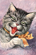 Chat - Cpa Illustrateur ARTHUR THIELE - Chat Et Son Bandeau Jaune - Oilette 959 P - Cat Katze - Thiele, Arthur