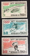 1960 - Togo - Winter And Summer Olympic Games - Squaw Valley And Rome - 3 Stamps - Unused - Togo (1960-...)