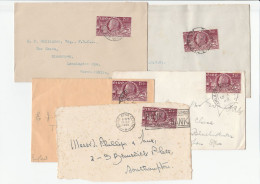 4 1948 INSURRECTION Stamps On COVERS IRELAND Sailing Ship  + 1 Cover Front  Bank Slogan - Verzamelingen & Reeksen