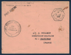 LETTRE PAR AVION En FRANCHISE CACHET SERVICE POSTES TELECOMMUNICATIONS CACHET HEXAGONAL MATA-UTU WALLIS ET FUTUNA 1966 - Lettres & Documents