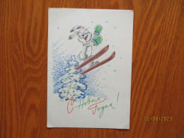 RABBIT SKI JUMBER BY ZARUBIN  , RUSSIA USSR POSTAL STATIONERY 1968 - Konijnen