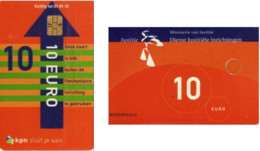 Carte à Puce - Pays-Bas - Kpn Telecom - Prison - Justitie Orange Foncée 10 Euro, Série R3159, Puce Gem5 Rouge - Non Classés