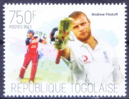 Togo 2013 MNH, Andrew Flintoff Cricket Sports, English Television & Radio Presenter - - Cricket