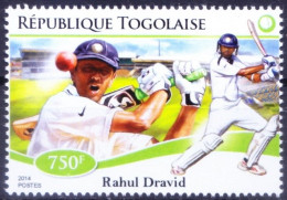 Togo 2014 MNH, Rahul Dravid India Cricket Sports - Cricket