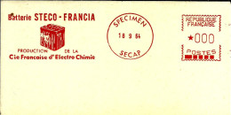 Lettre Ema Specimen SECAP 1964 Batterie  STECO FRANCIA  Cie Francaise Electro Chimie Accu Electricité Metier A 89/18 - Usines & Industries