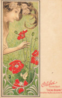 Jugendstil * CPA Illustrateur Art Nouveau * Femme & Fleurs * Publicité OLIBET Biscuit Crème Beurre - Before 1900