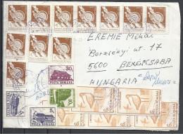 Romania,  Registered Cover With 28 Stamps, 1991. - Brieven En Documenten
