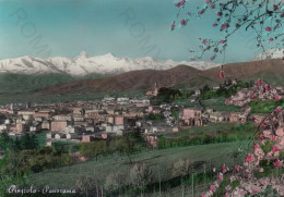 CARTOLINA  PINEROLO,TORINO,PIEMONTE-PANORAMA-MEMORIA,CULTURA,RELIGIONE,IMPERO ROMANO,BOLLO STACCATO,VIAGGIATA 1959 - Multi-vues, Vues Panoramiques