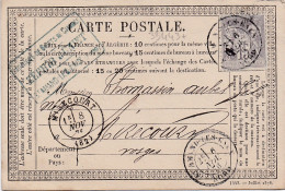 33443# SAGE CARTE PRECURSEUR Obl ST AMAND LES EAUX NORD 1876 T18 Pour MIRECOURT VOSGES - Cartes Précurseurs