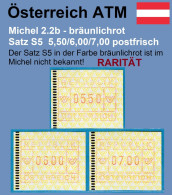 1988 Österreich Austria Automatenmarken ATM 2.2 B Bräunlichrot / Satz S5 5,50 / 6,00 / 7,00 ** Frama Vending Machine - Timbres De Distributeurs [ATM]