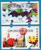 2006 Österreich Austria Automatenmarken ATM 6.1 + 7.1 / Blumen / GMUNDEN 2006 / 55 Ct. ** Frama Automatici Etiquetas - Machine Labels [ATM]