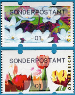 2006 Österreich Austria Automatenmarken ATM 6.4 + 7.4 / Blumen / SONDERPOSTAMT / 01 Ct. ** Frama Automatici Etiquetas - Automatenmarken [ATM]