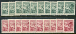 CZECHOSLOVAKIA 1938  Birthday Of Masaryks X 10 MNH / ** .  Michel 389-90 - Ongebruikt