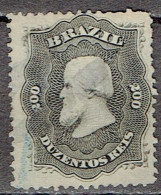 Brasil 1866 - Emperor Pedro II With Dark Beard 200 Reis - Michel 28   Used, Oblitéré, Gest. - Usati