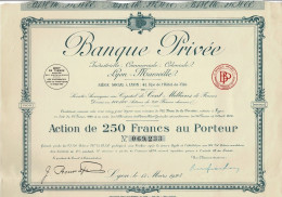 - Titre De 1924 - Banque Privée Industrielle, Commerciale, Coloniale - Lyon-Marseille - - Banque & Assurance