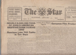 Guernsey Newspaper January 2, 1943 (Original) - The Star - Guerre 1939-45