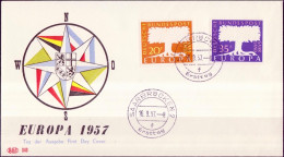 Sarre - Saarland FDC5 1957 Y&T N°384 à 385 - Michel N°402 à 403 - EUROPA - FDC