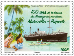 FRENCH POLYNESIA 2023 TRANSPORT Vehicles SHIPS - Fine Stamp MNH - Nuevos