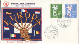 Europa CEPT 1958 Sarre - Saarland FDC6 Y&T N°421 à 422 - Michel N°439 à 440 - 1958