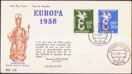 Europa CEPT 1958 Sarre - Saarland FDC8 Y&T N°421 à 422 - Michel N°439 à 440 - 1958