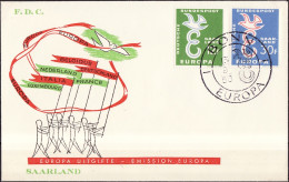 Europa CEPT 1958 Sarre - Saarland FDC9 Y&T N°421 à 422 - Michel N°439 à 440 - 1958